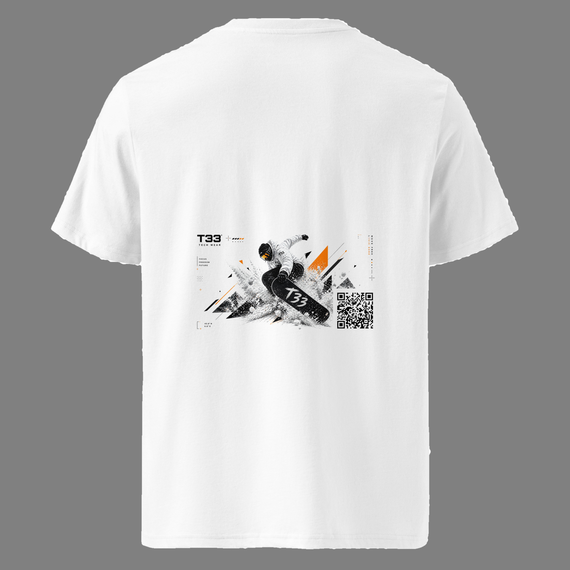 Snow white T-shirt, full back view