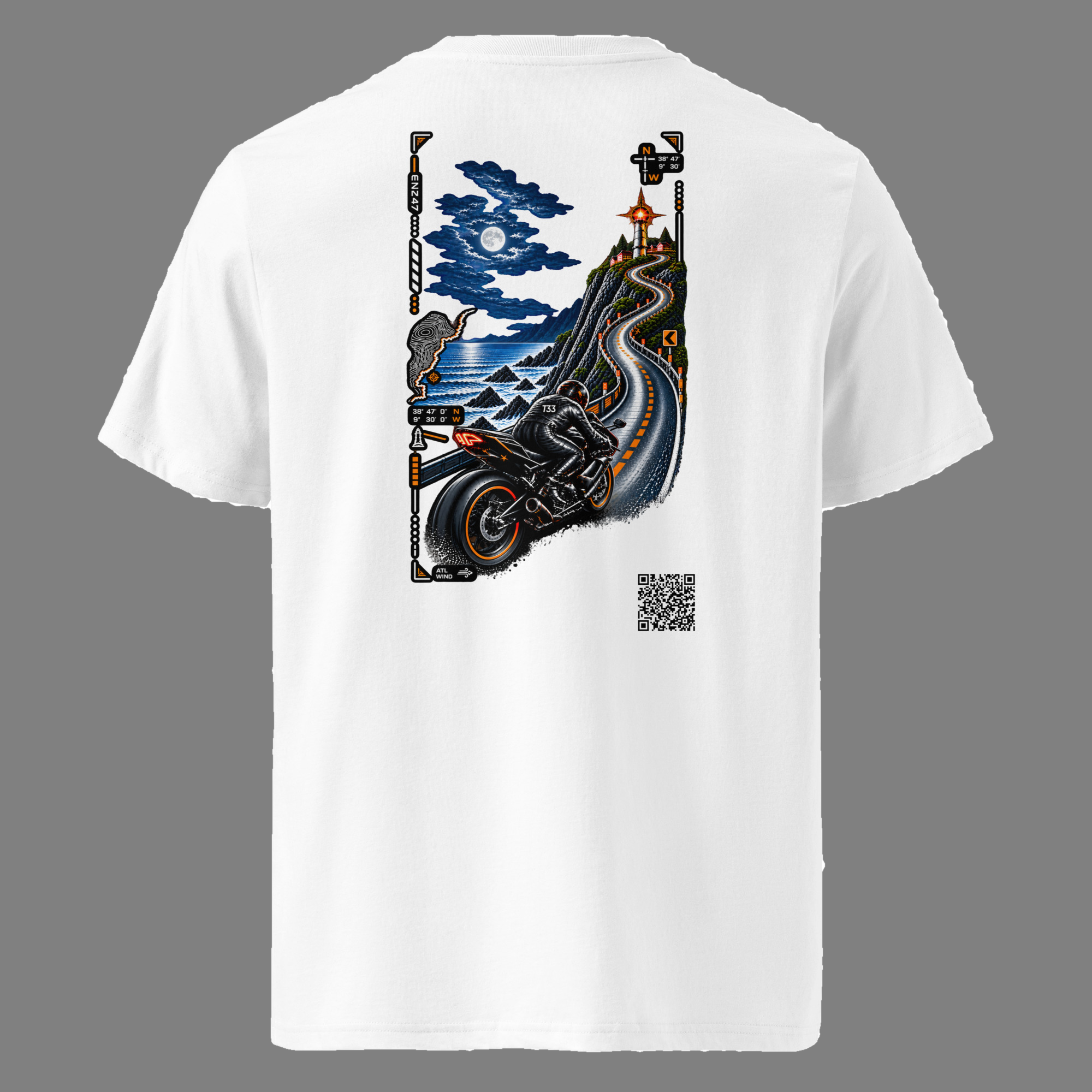 T33 Speednight Camera-Reactive Motorcycle T-Shirt — Moonlit Ride